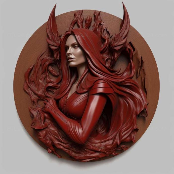 Characters (st scarlet witch 4, HERO_2012) 3D models for cnc